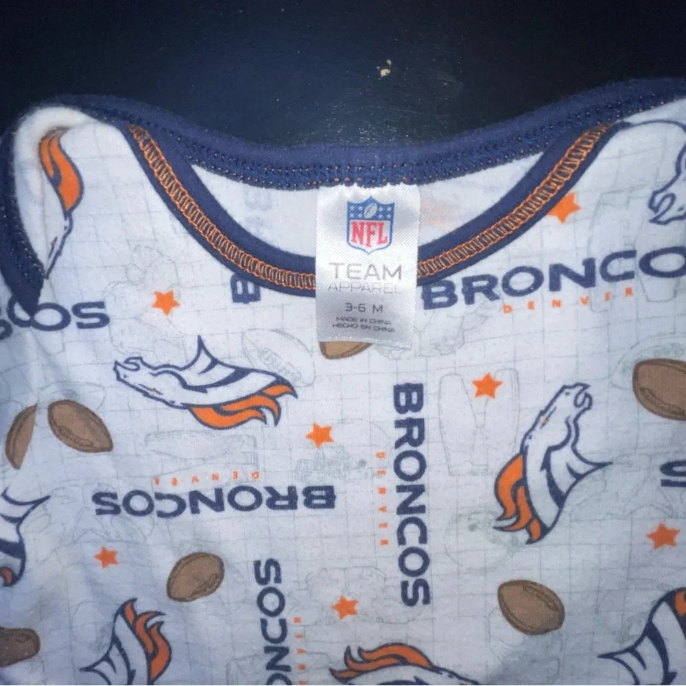 NFL Broncos Baby Bodysuit Duo in Orange and White